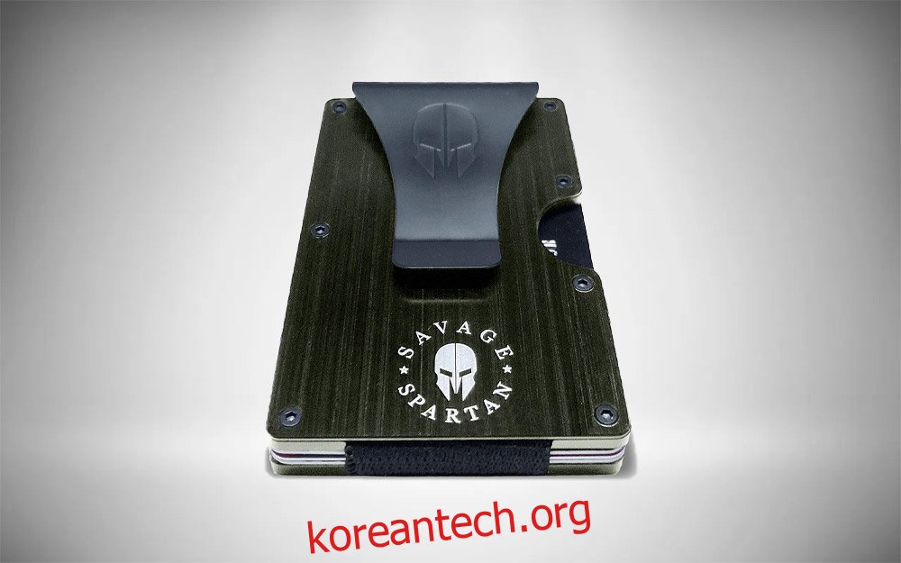 새비지 스파르타 전술 지갑 |  슬림 미니멀리스트 RFID 차단 알루미늄 금속 신용 카드 소지자