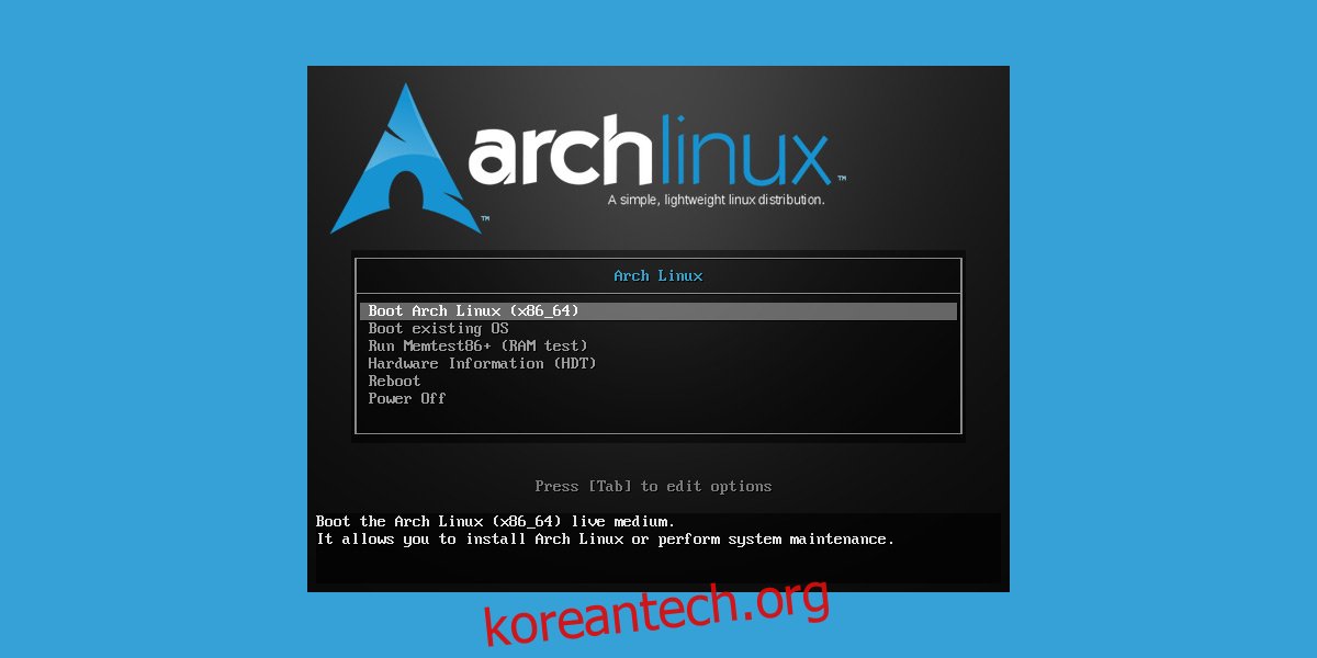 arch linux iso usb