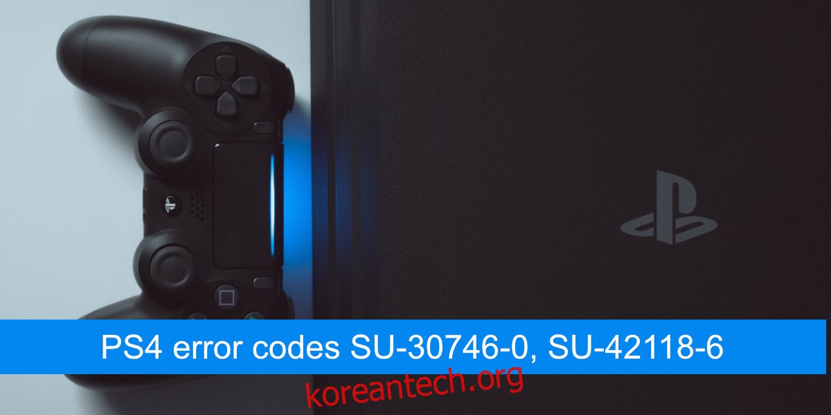 PS4 오류 코드 SU-30746-0, SU-42118-6