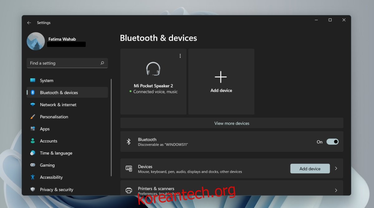 Windows 11의 블루투스 장치
