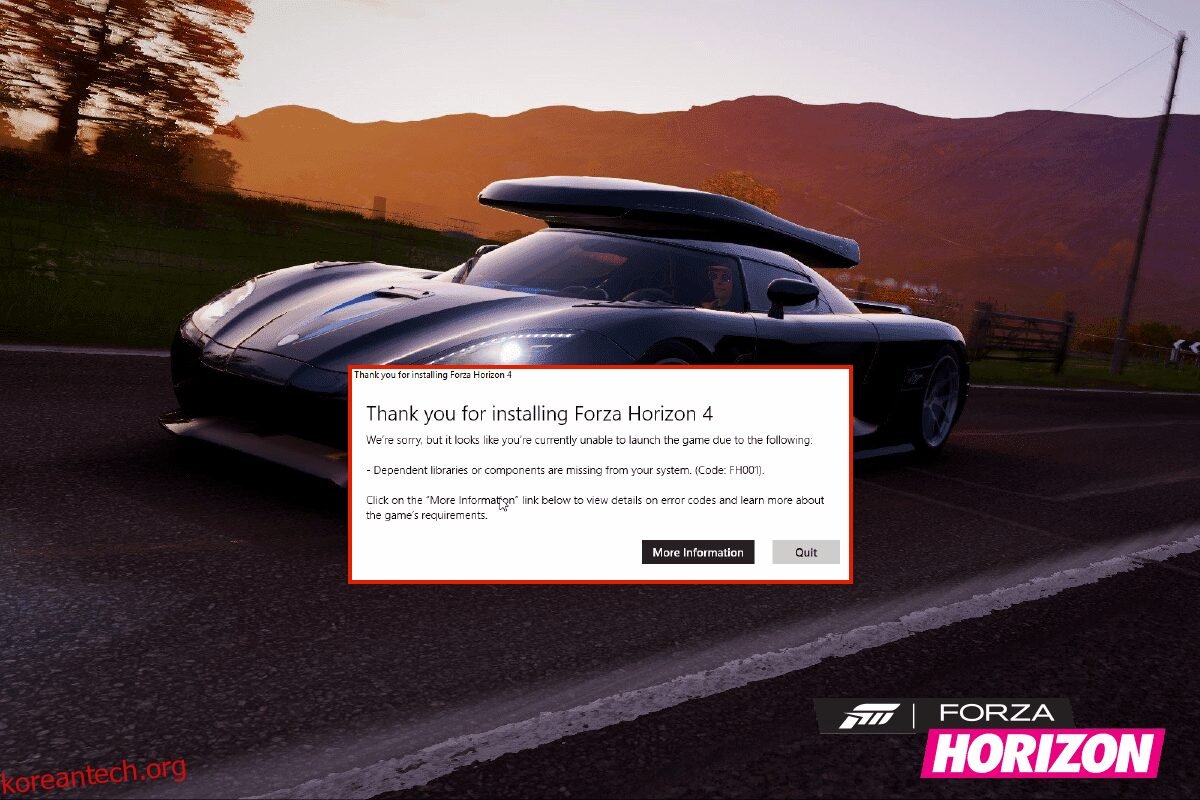 В вашей системе отсутствуют необходимые библиотеки и компоненты код fh001 forza horizon 4